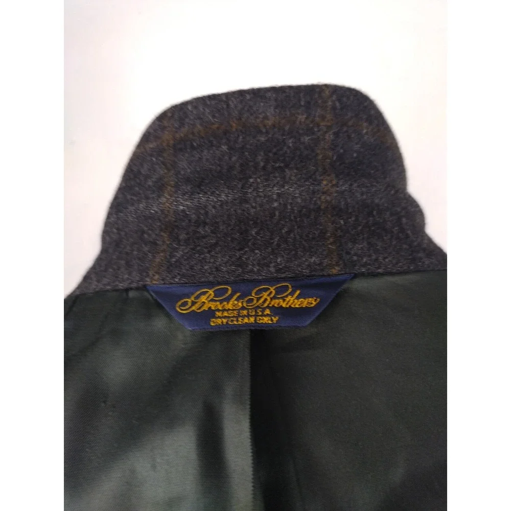 Brooks Brothers Men Sport Coat 42 Windowpane 2 Button Camel Hair Blazer Jacket - Picture 9 of 16